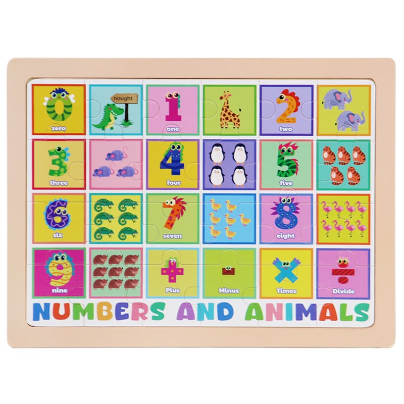 Wooden 24-Piece Puzzle Children'S Cartoon Fairy Tale Flat Wooden Puzzle Early Education Intelligence Toys - Image 1